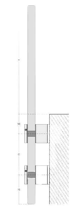 Vue détaillée du garde-corps fenêtre DELOS 12